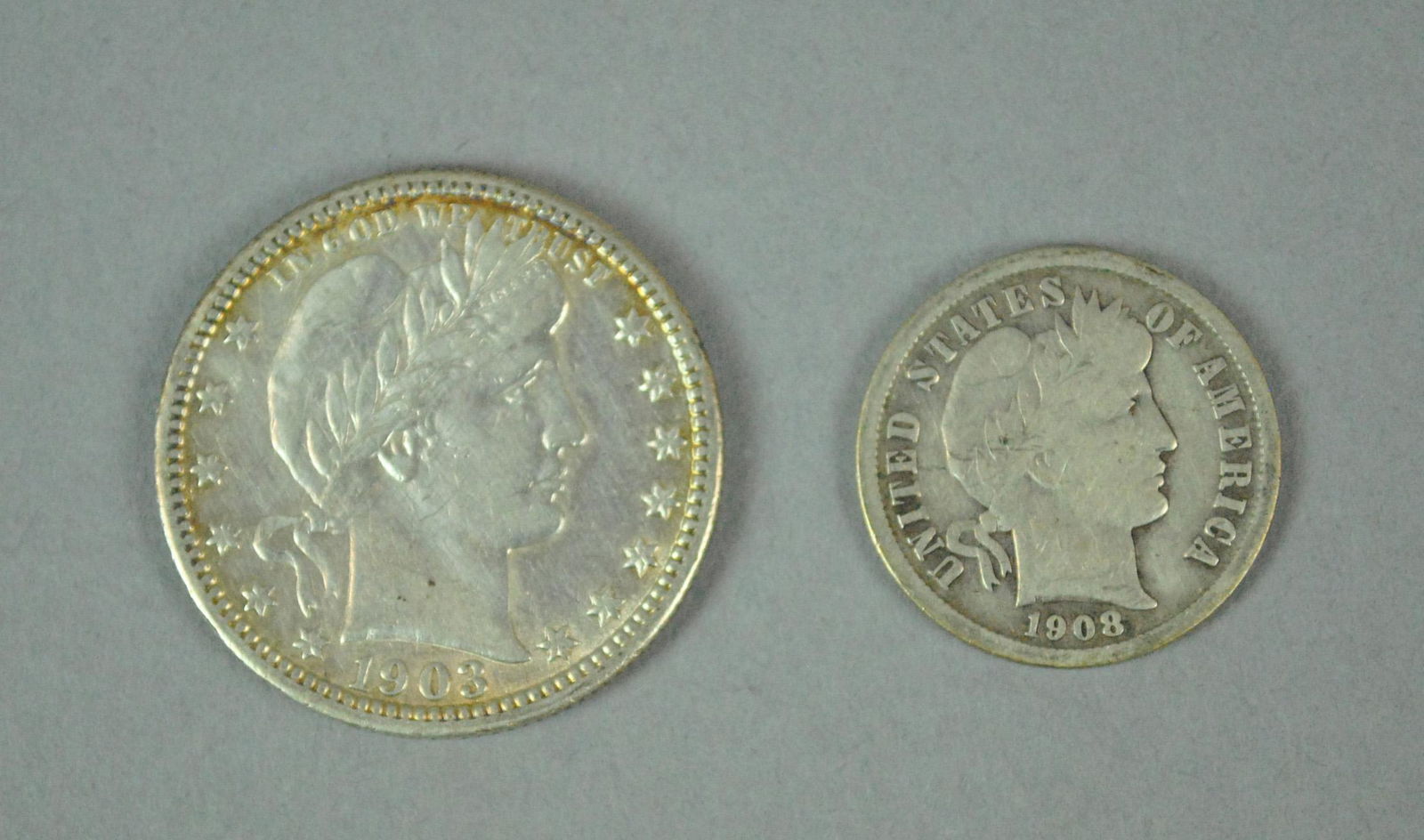 (150) US SILVER BARBER QUARTERS & DIMES (1 of 4)