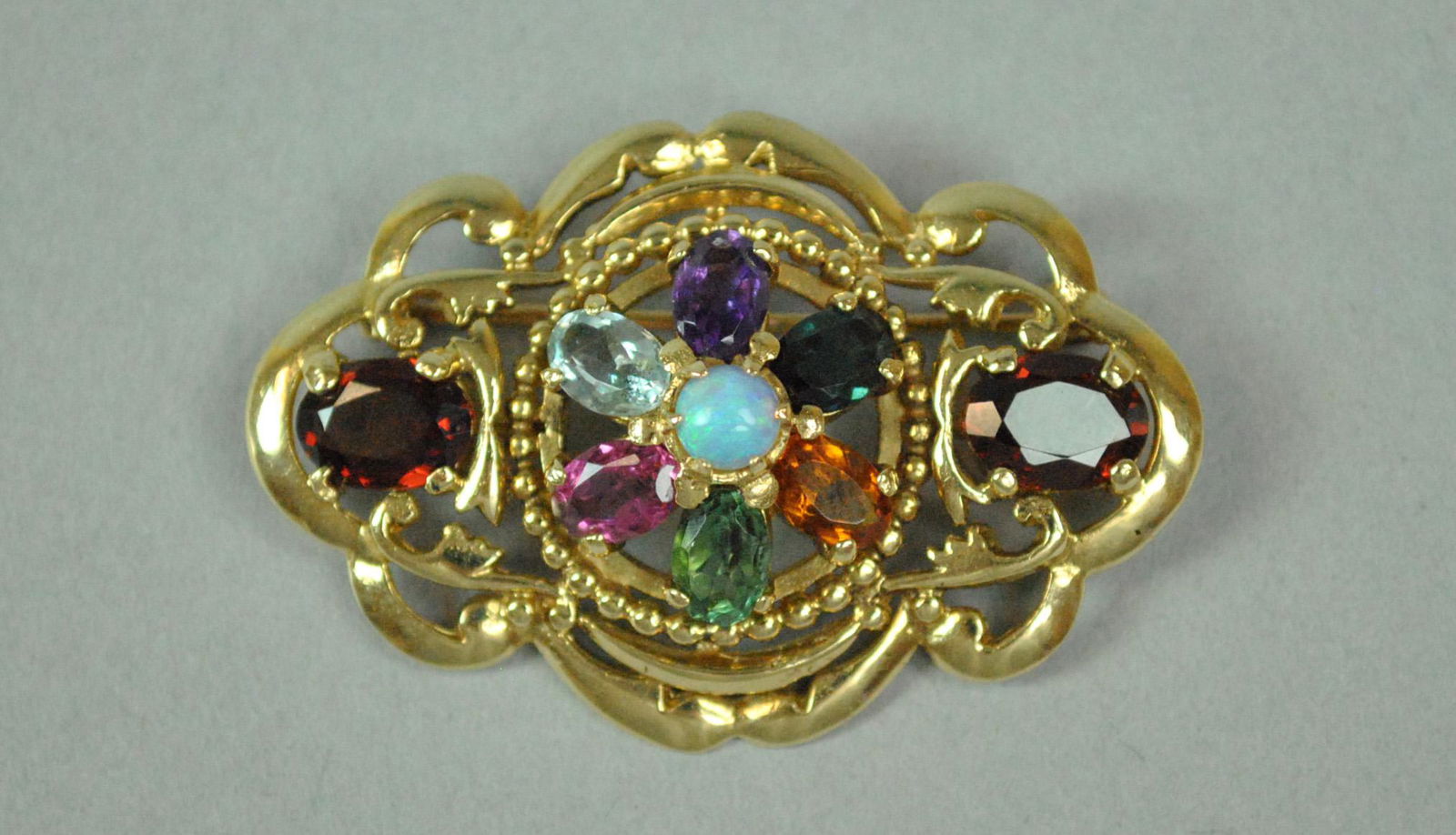 14K MULTI GEMSTONE PIN (1 of 2)