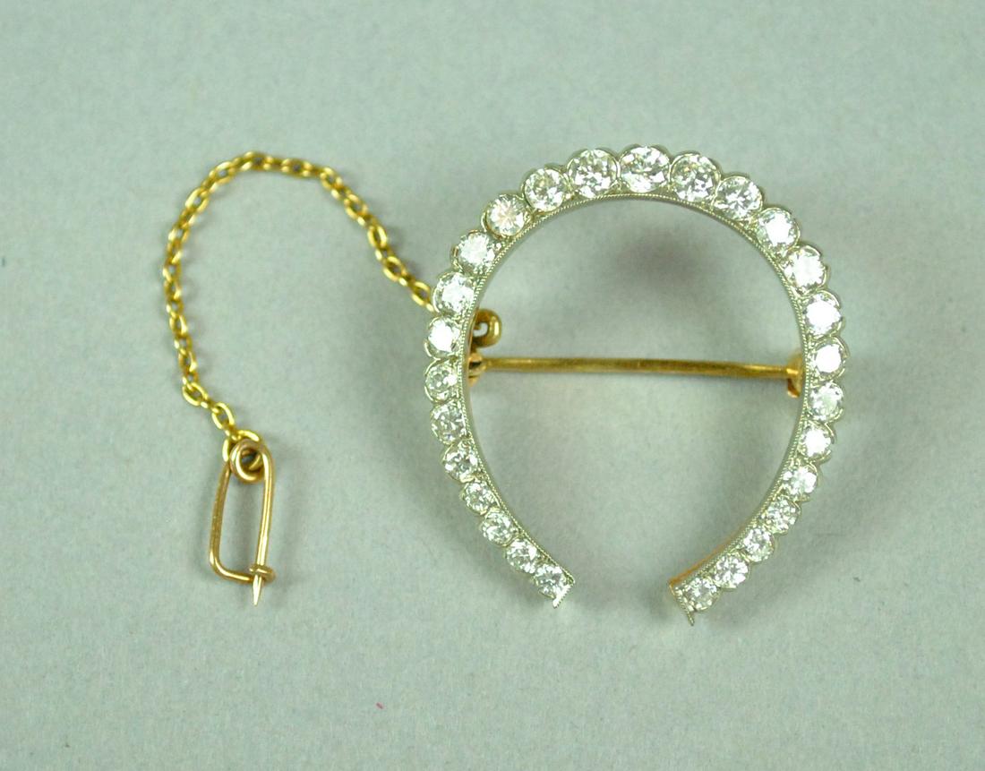 10K DIAMOND HORSESHOE PIN PENDANT, 1.60CTW (1 of 2)