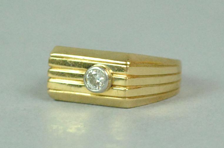 GENTS 14K DECO STYLE DIAMOND RING (1 of 4)