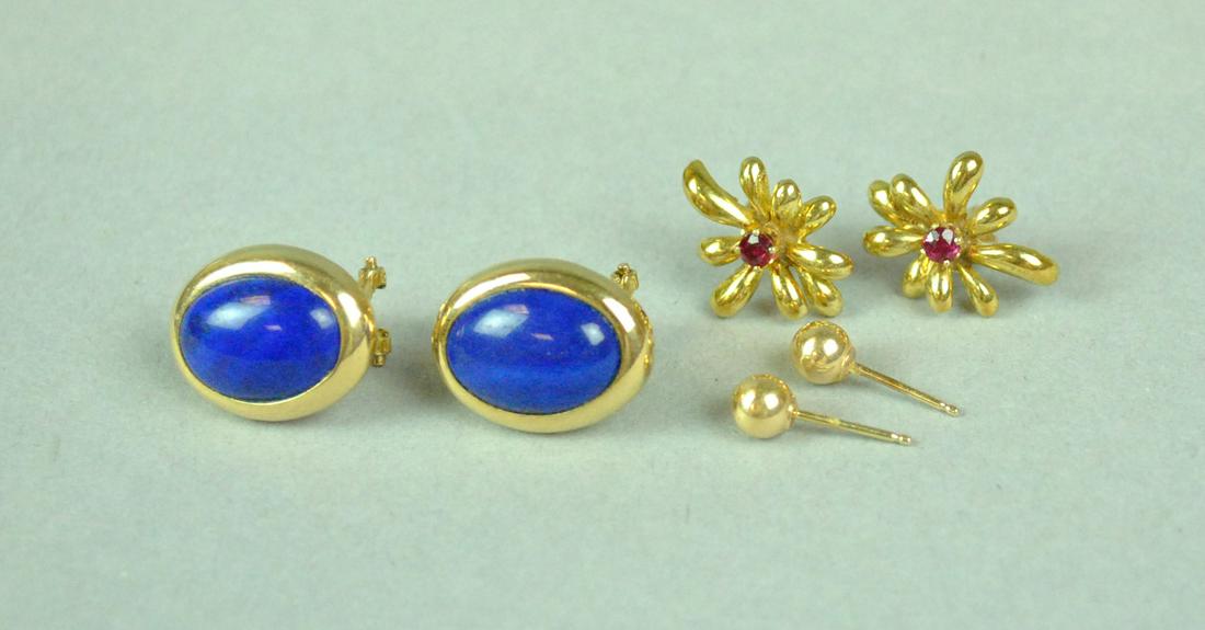 (3) PAIRS 14K PIERCED EARRINGS (1 of 2)