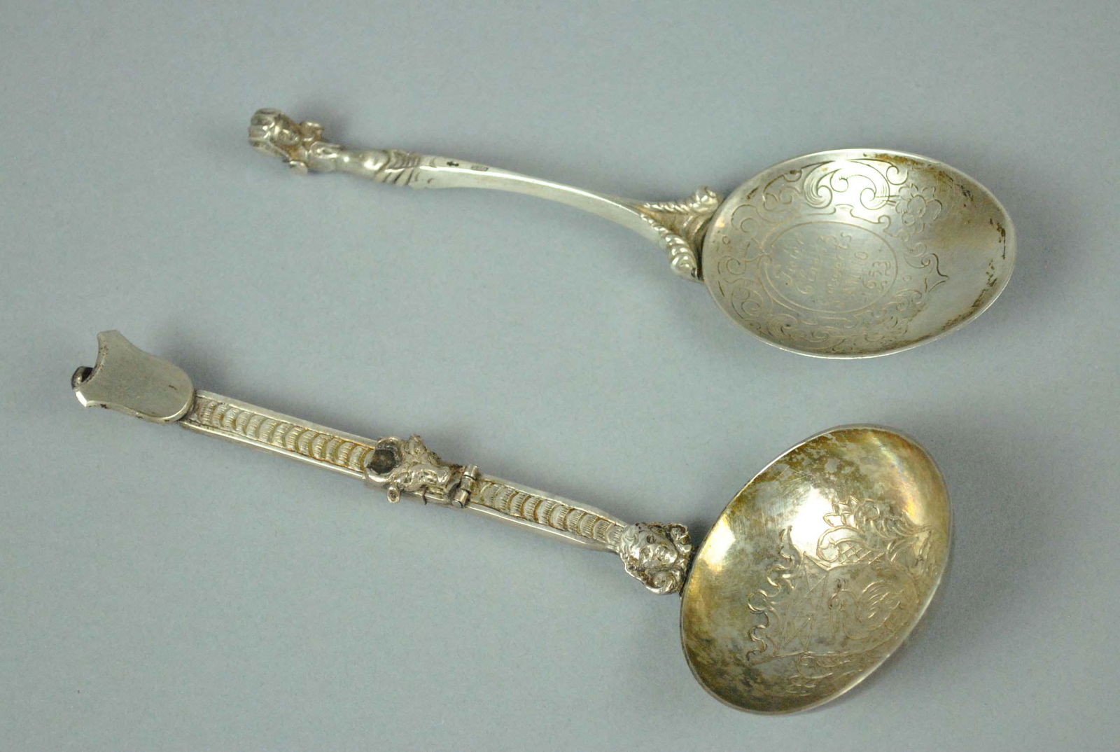 (2) DUTCH SILVER TRAVEL SPOON & FORK UTENSILS (1 of 7)