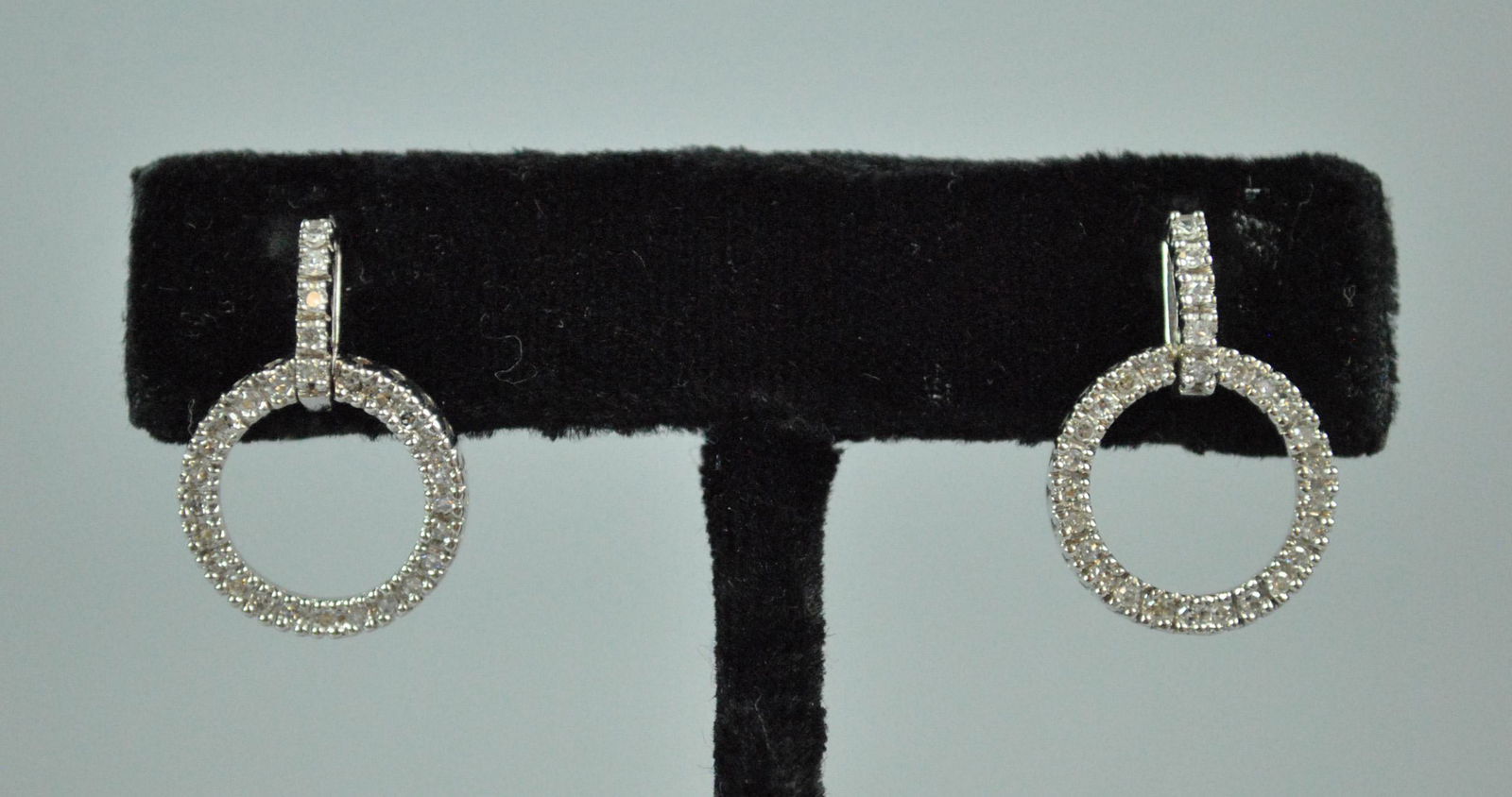 PAIR 14K DIAMOND CIRCLE DROP EARRINGS (1 of 1)