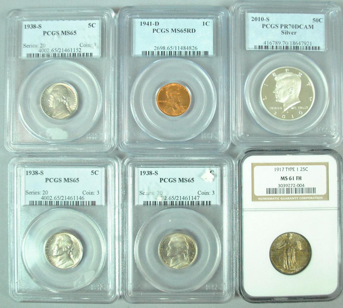(6) GRADED US MINT STATE COINS (1 of 1)