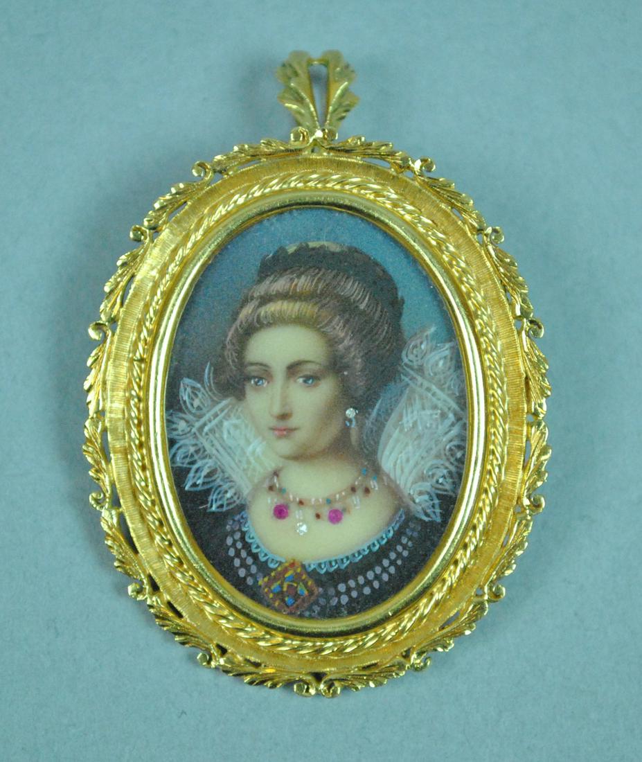 18K PORTRAIT PIN / PENDANT (1 of 2)