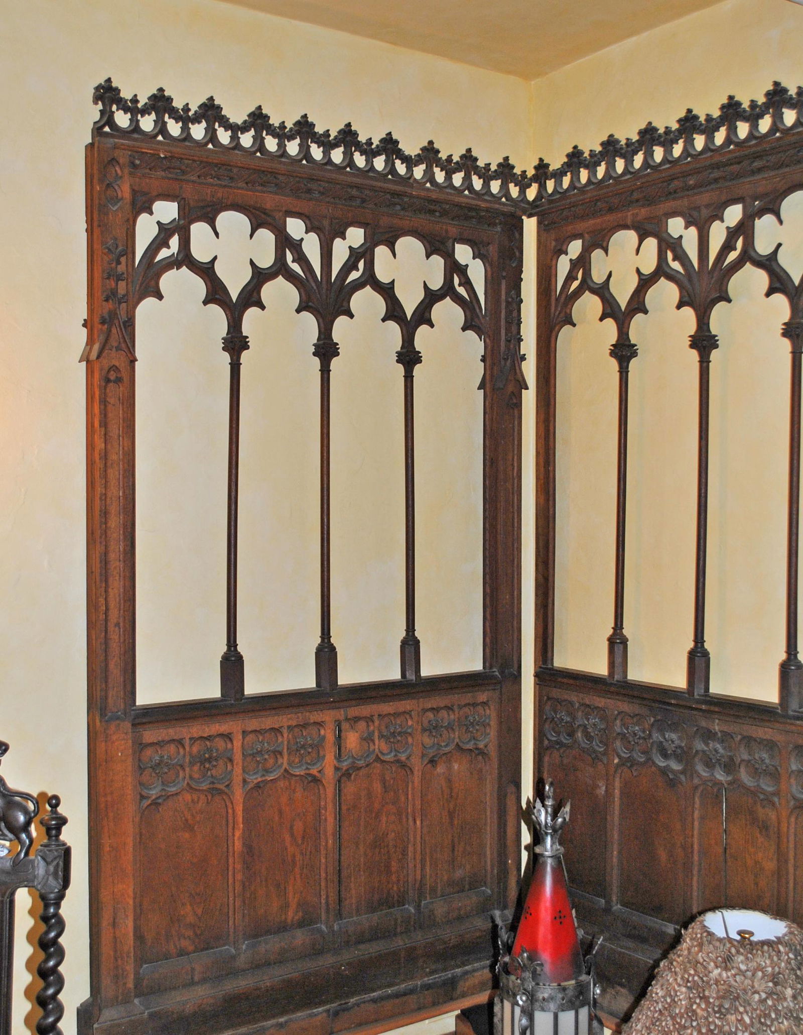 PR. (19THC.) CARVED OAK GOTHIC REVIVAL WALL PANELS (1 of 20)