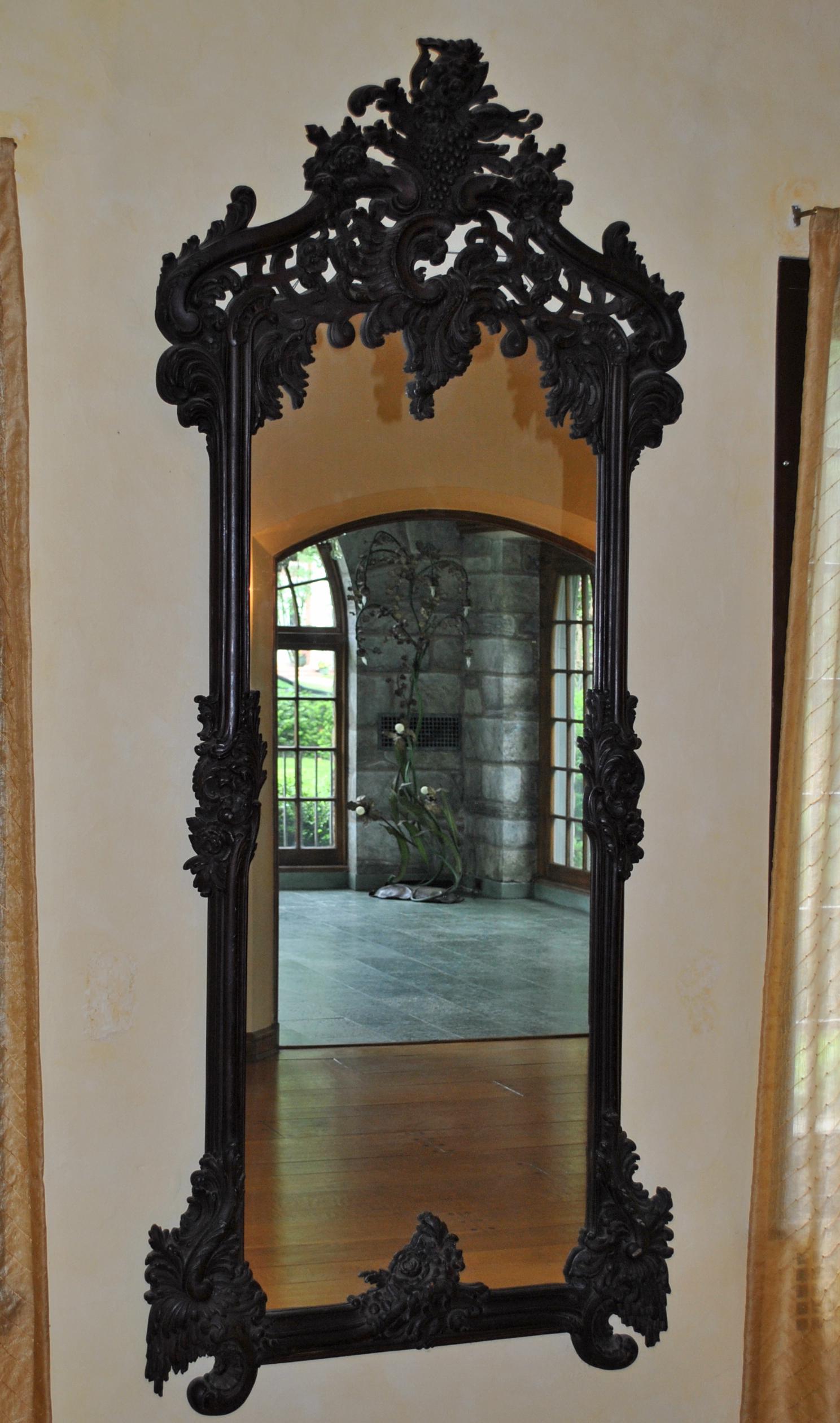 ROCOCO REVIVAL CARVED WALNUT PIER MIRROR (1 of 8)