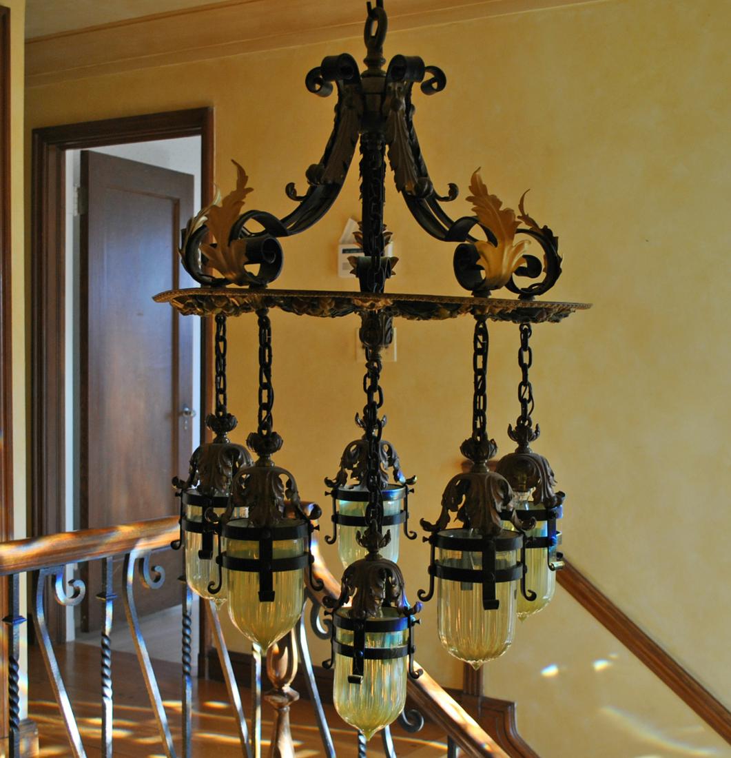 ARTS & CRAFTS CHANDELIER & SCONCES, EX LUCHOWS (1 of 16)