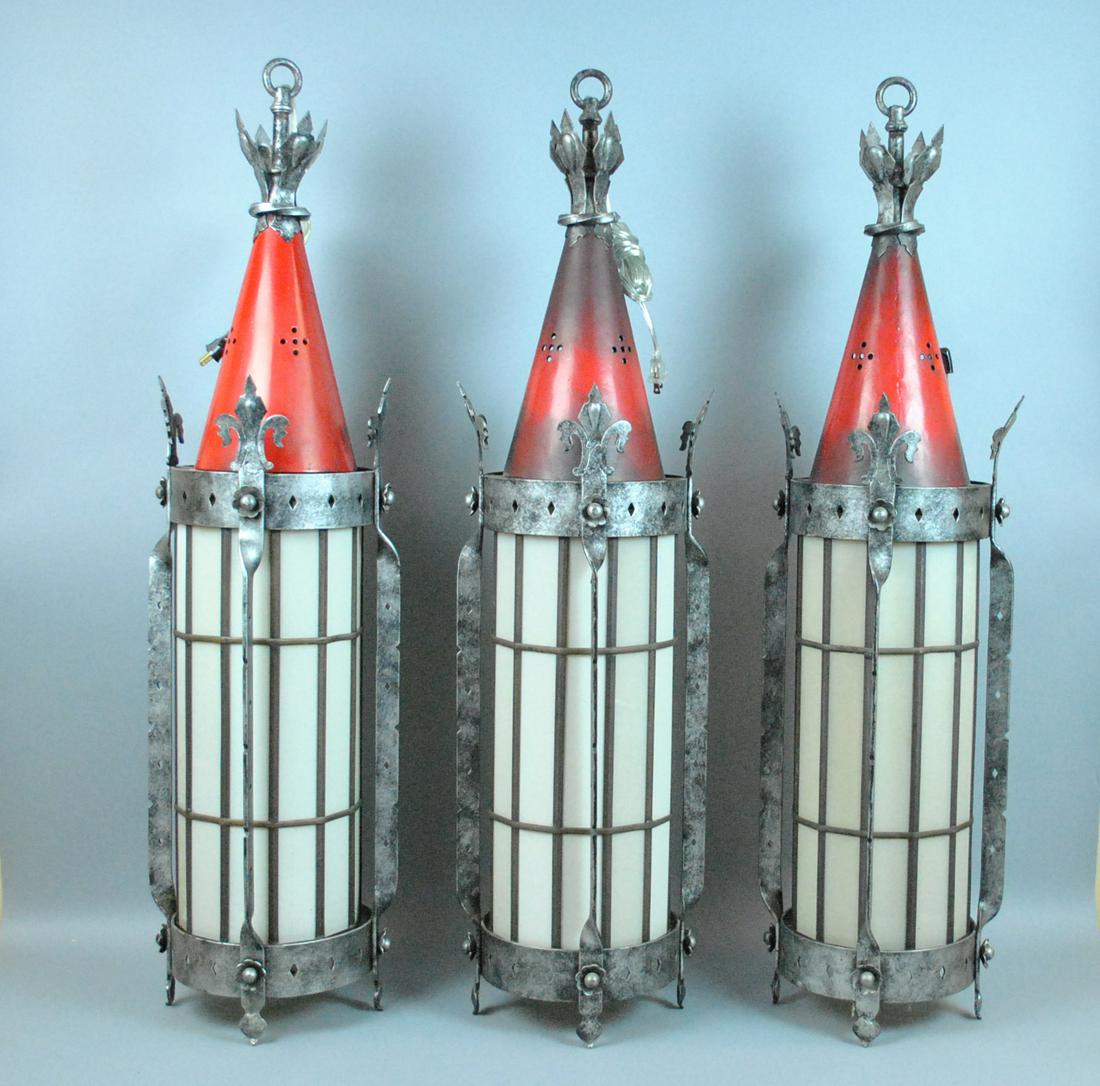 SET OF (3) GOTHIC STYLE HANGING LIGHT FIXTURES (1 of 4)