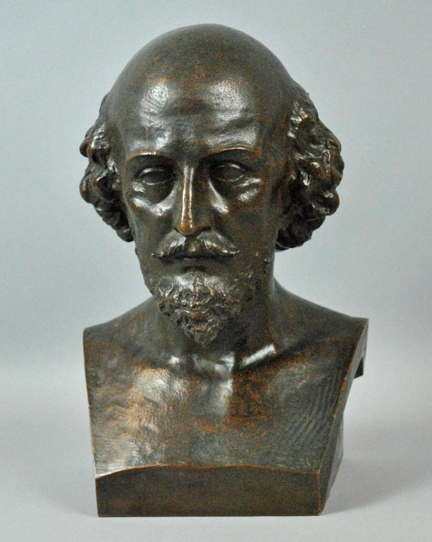 HENRY-BONNARD CAST BRONZE BUST OF WM. SHAKESPEARE (1 of 5)