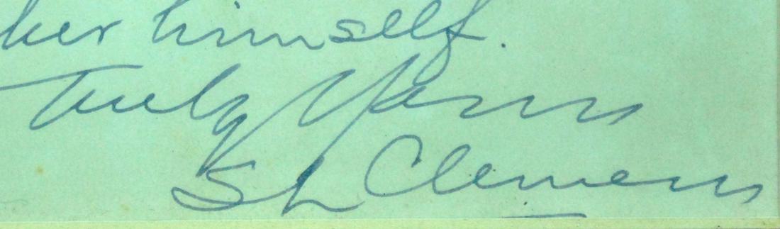 SAMUEL CLEMENS (MARK TWAIN) AUTOGRAPHED NOTE (1 of 5)