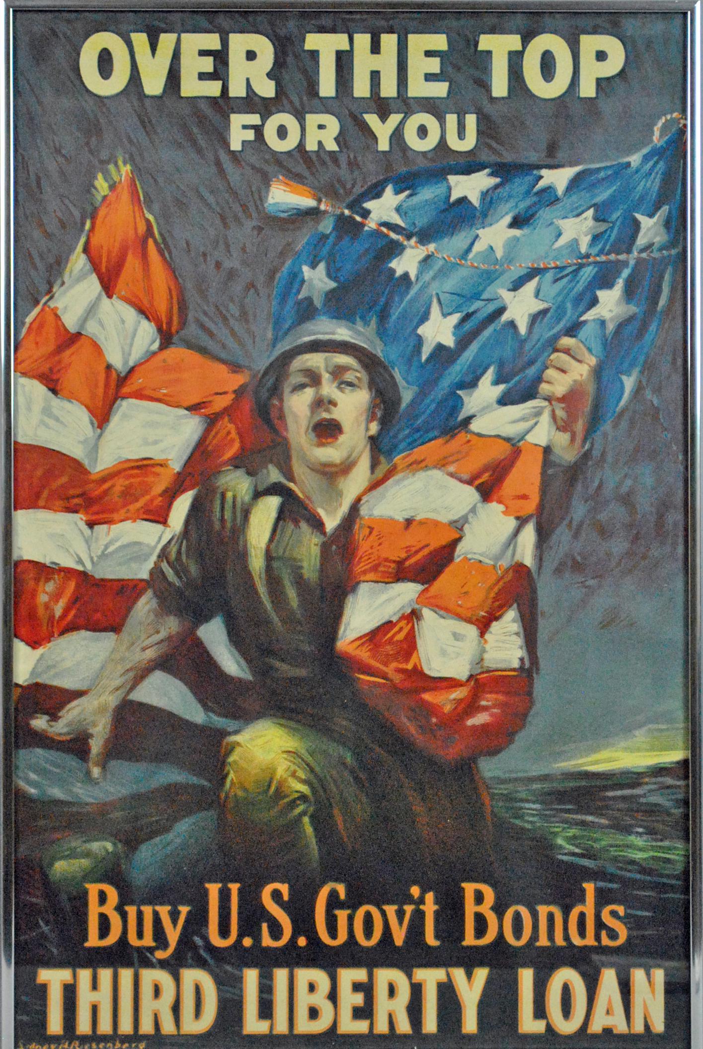 WWI THIRD LIBERTY LOAN POSTER OVER THE TOP FOR YOU (1 of 1)