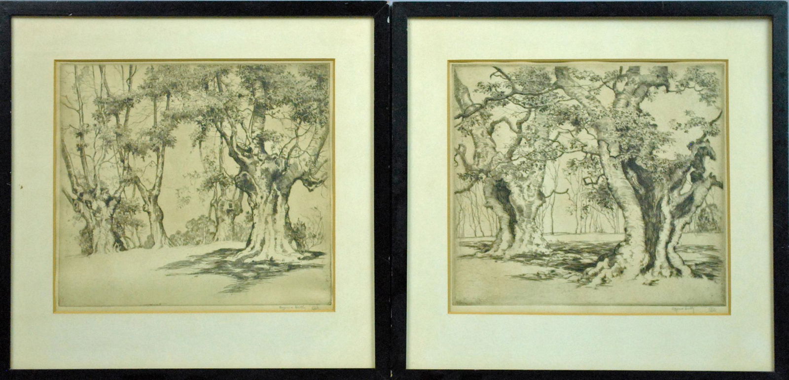 (2) ALFRED HUTTY ETCHINGS - BURNHAM BEECHES (1 of 5)