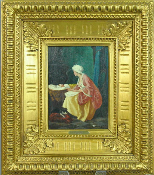 19thc Genre Scene Oil Painting Signed L Frere Feb 06 2020
