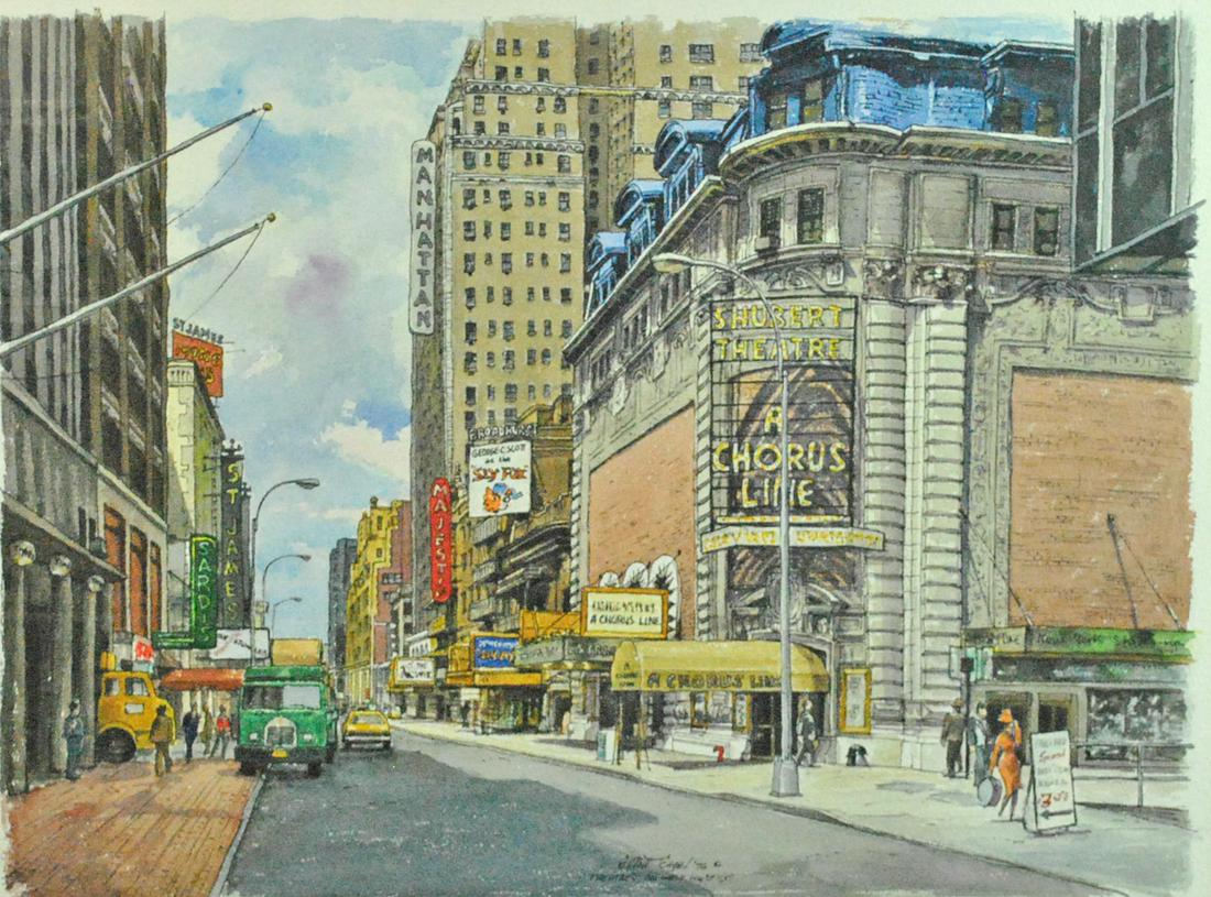 NEW YORK CITY WATERCOLOR SIGNED ELLIOTT ENGEL (1 of 5)