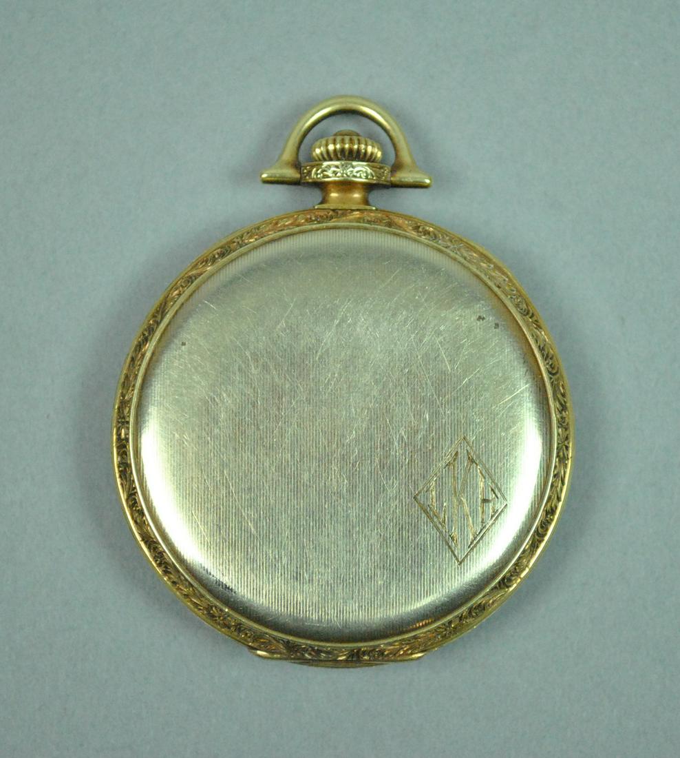 ELGIN 14K OPEN FACE POCKET WATCH - 2
