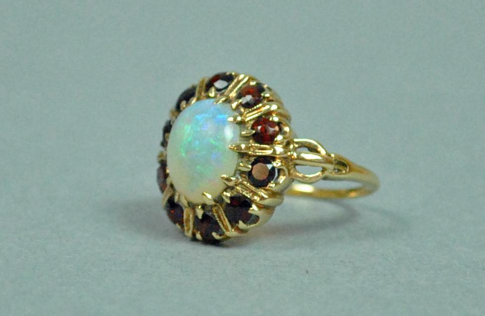 10K OPAL & GARNET RING (1 of 4)