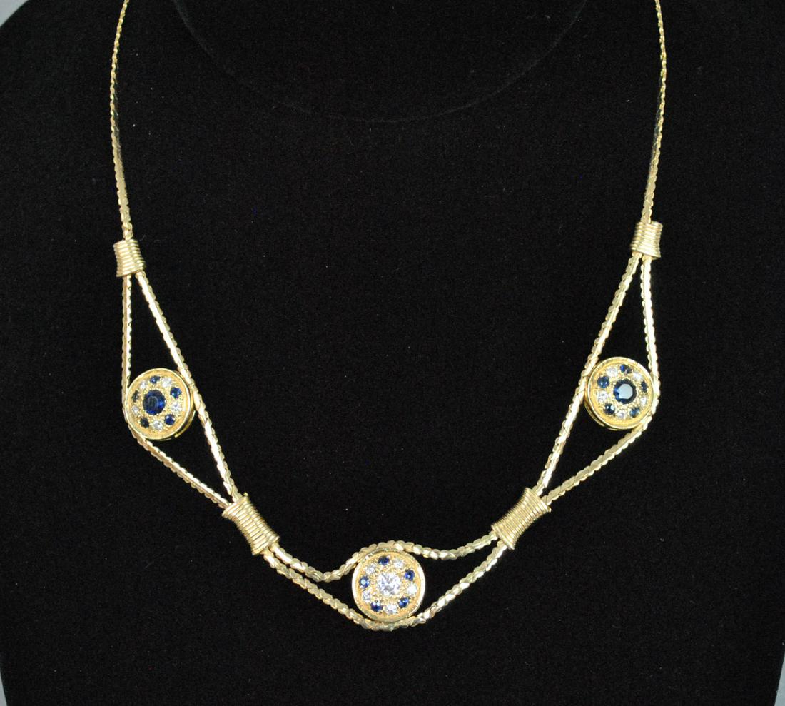 14K SAPPHIRE & DIAMOND NECKLACE (1 of 3)