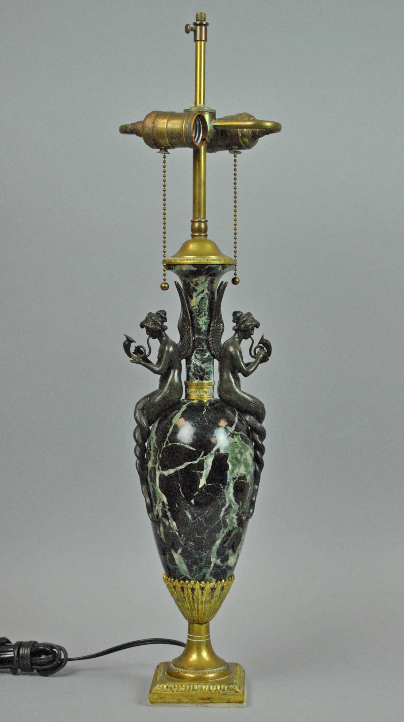 MARBLE & BRONZE-MOUNTED URN FITTED AS A LAMP (1 of 6)