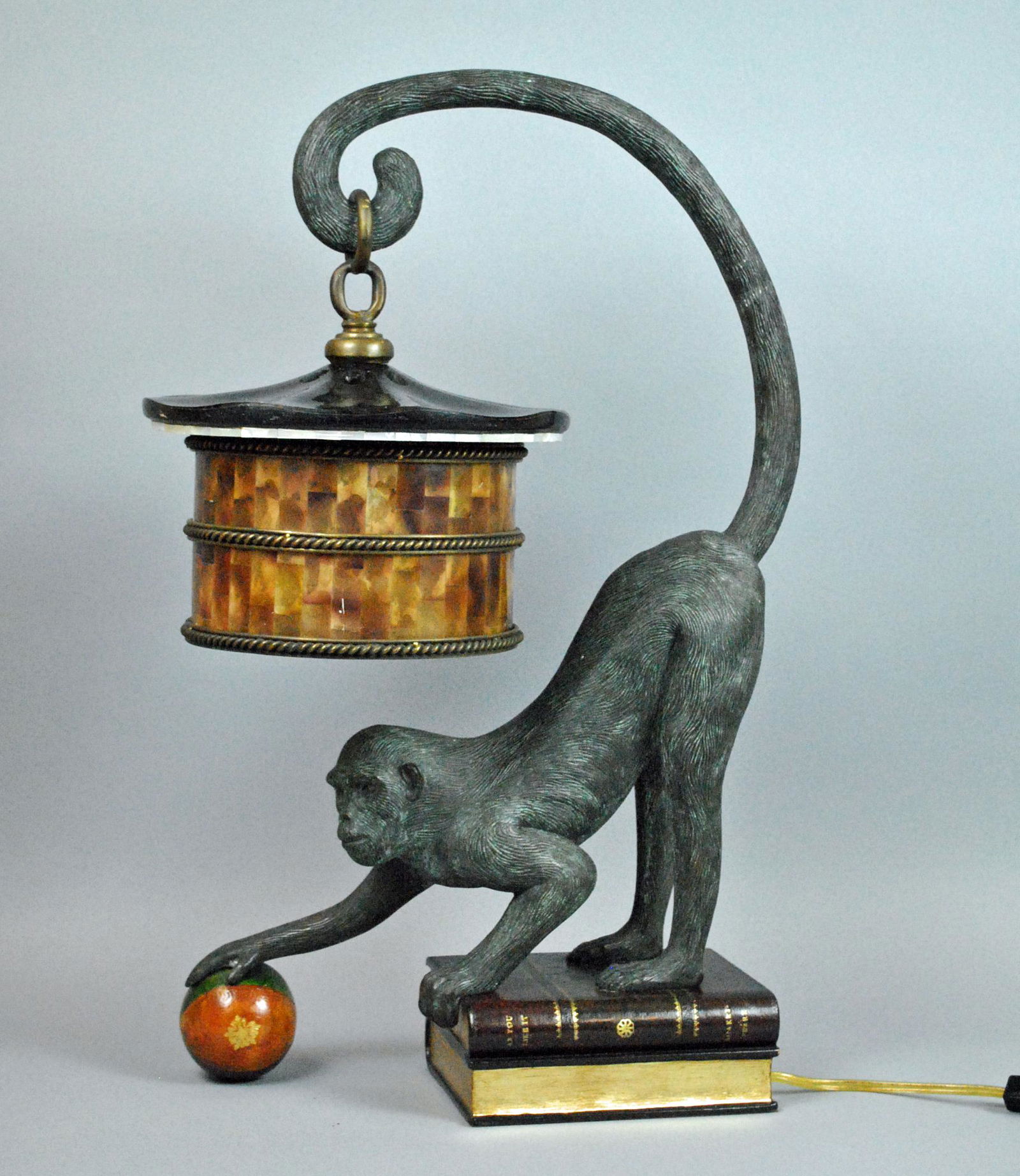 MAITLAND SMITH BRONZE FIGURAL MONKEY LAMP (1 of 7)