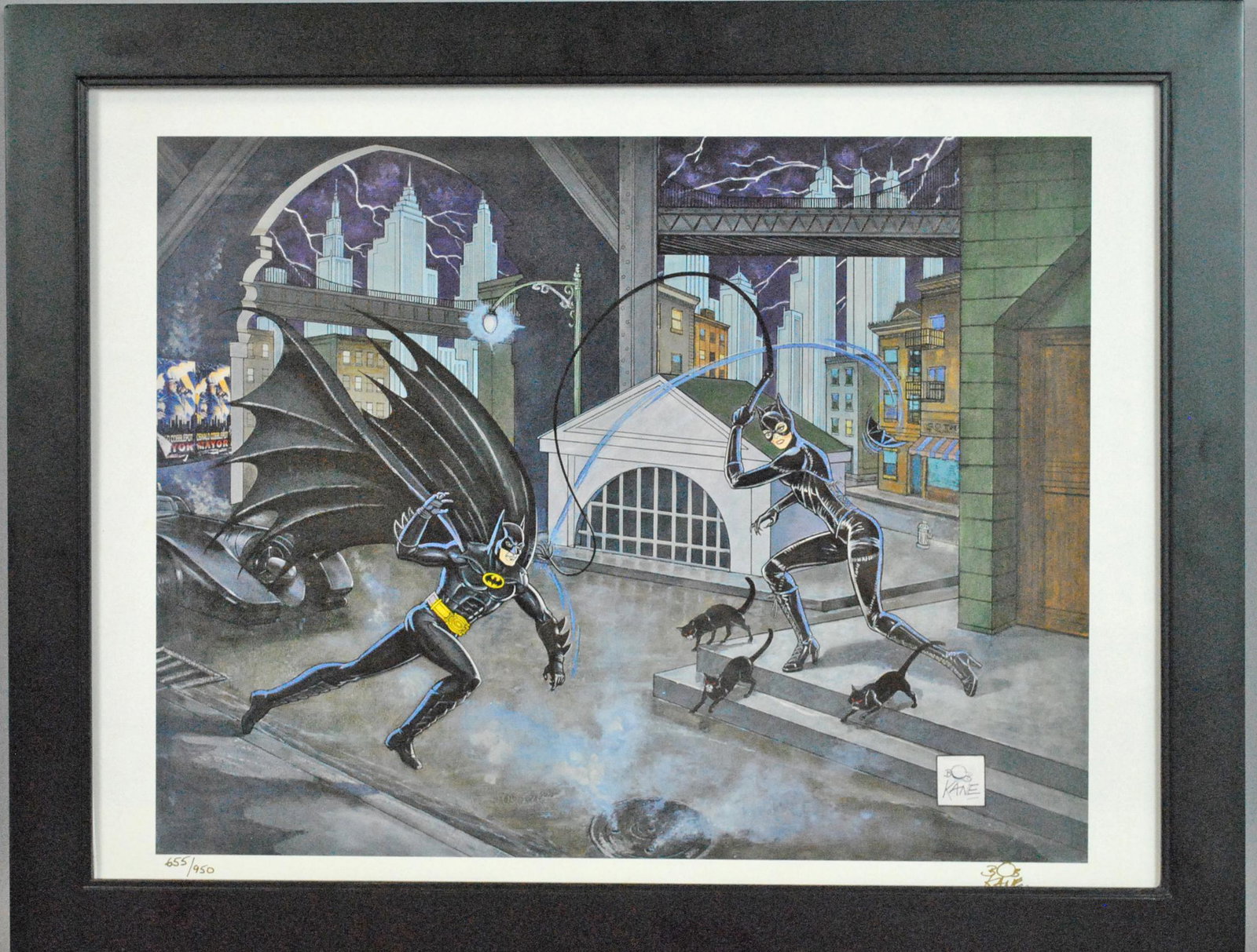 BOB KANE PRINT - A DANGEROUS GAME OF CAT & BAT (1 of 3)