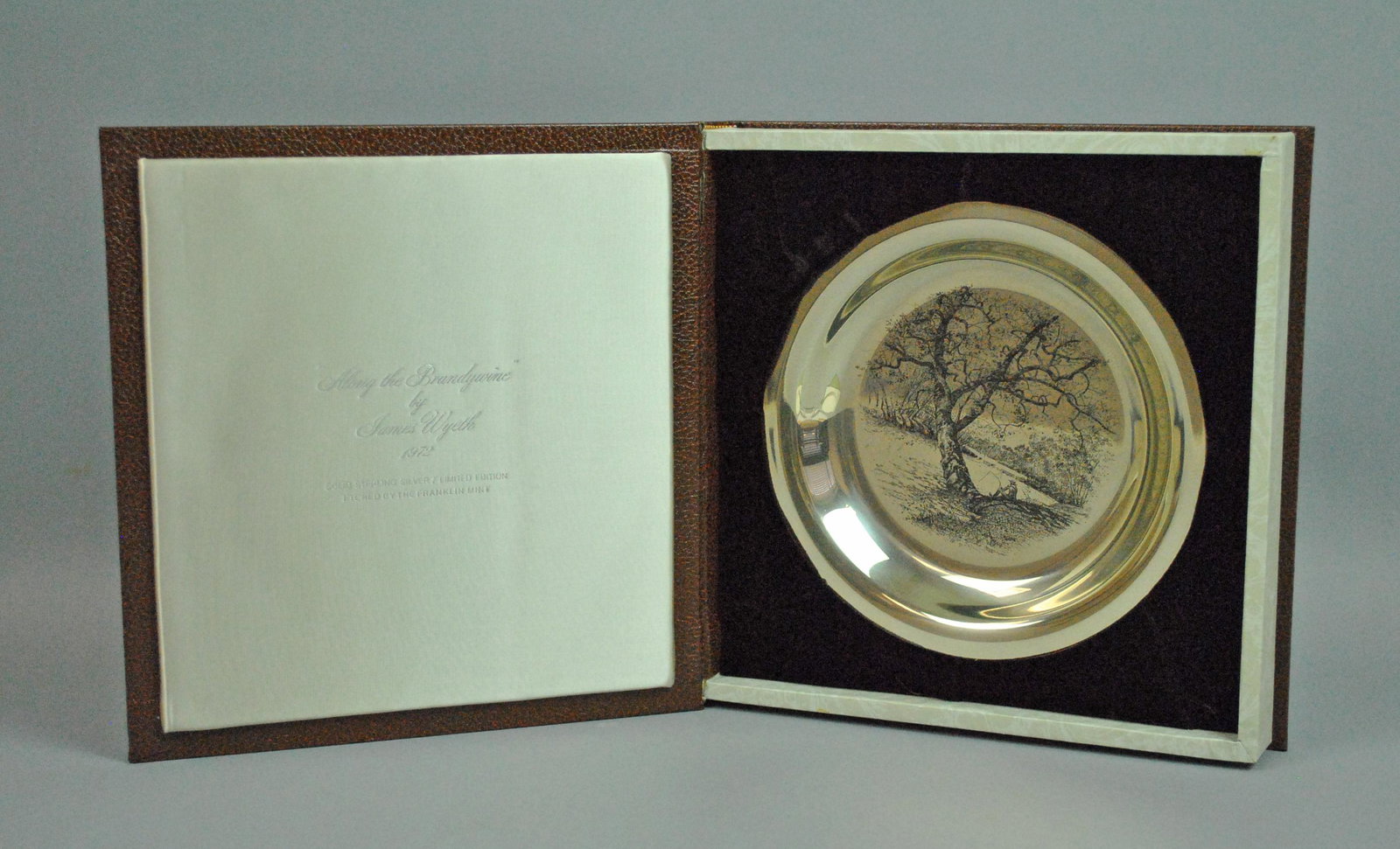 FRANKLIN MINT JAMES WYETH STERLING ART PLATE (1 of 2)
