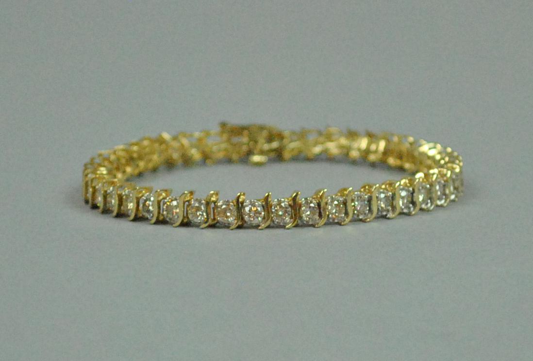 14K DIAMOND TENNIS BRACELET, 4.40CTW (1 of 2)
