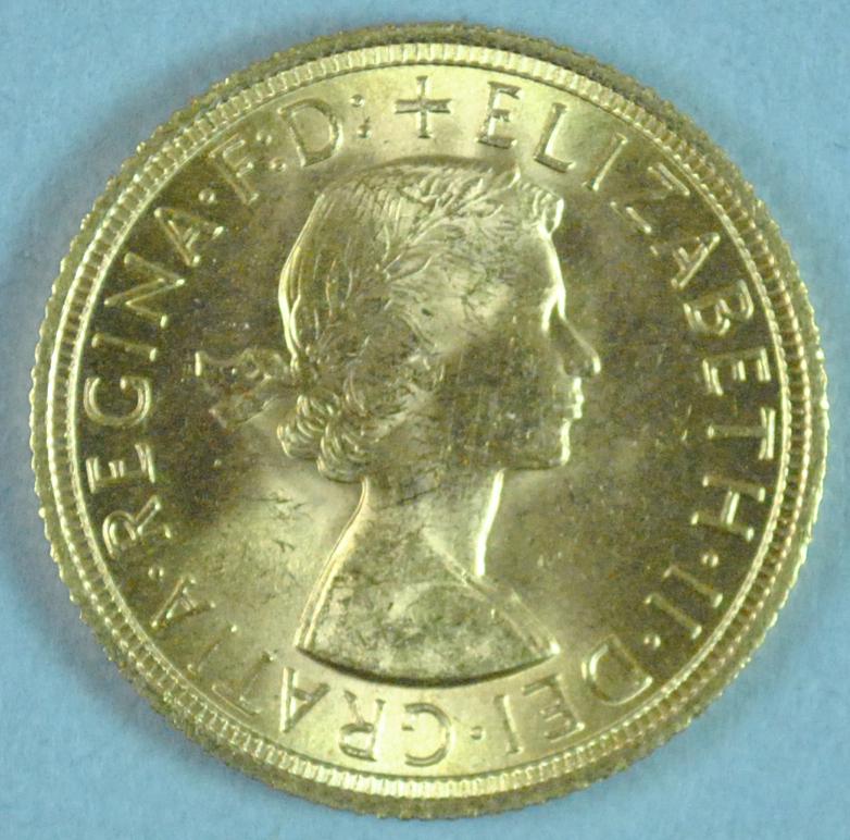 1958 BRITISH GOLD SOVEREIGN COIN (1 of 2)