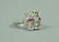 ART DECO 14K WHITE ZIRCON & RED STONE RING - 2