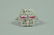 ART DECO 14K WHITE ZIRCON & RED STONE RING - 3