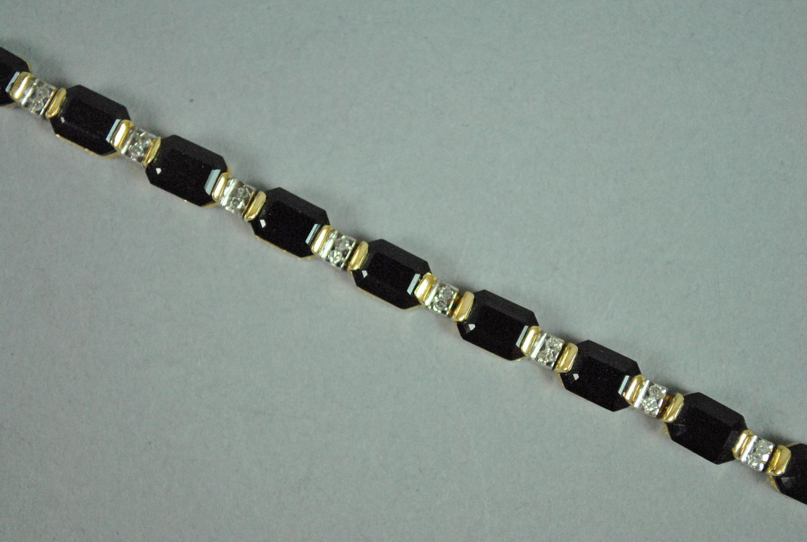 14K DIAMOND & ONYX BRACELET (1 of 4)