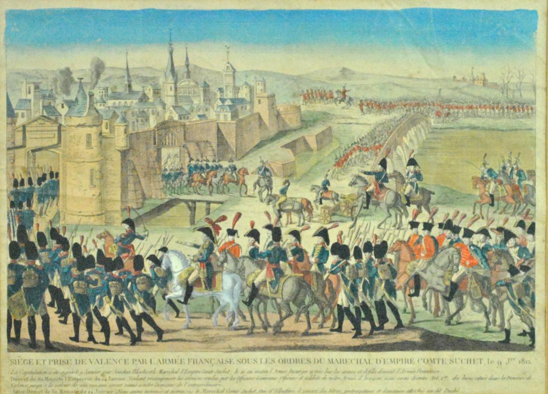 FRENCH HAND COLORED NAPOLEONIC WARS ENGRAVING (1 of 5)