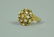 14K DIAMOND & WHITE STONE CIRCULAR RING - 2