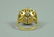 14K DIAMOND & WHITE STONE CIRCULAR RING - 4