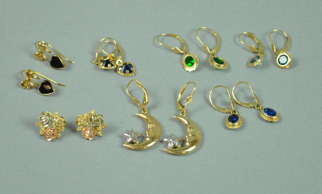 (7) PAIRS 14K EARRINGS (1 of 4)