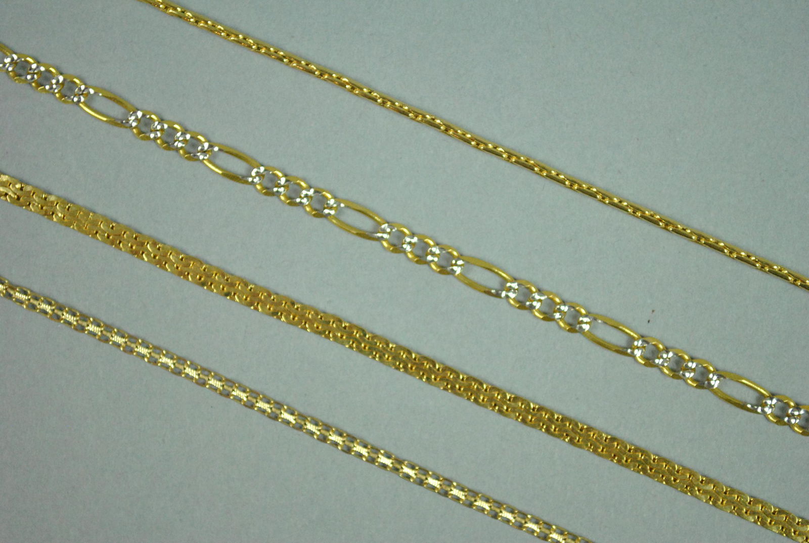(4) ITALIAN 14K ANKLETS OR LARGE SIZE BRACELETS (1 of 3)