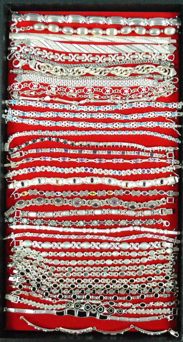 (40) STERLING SILVER BRACELETS (1 of 5)