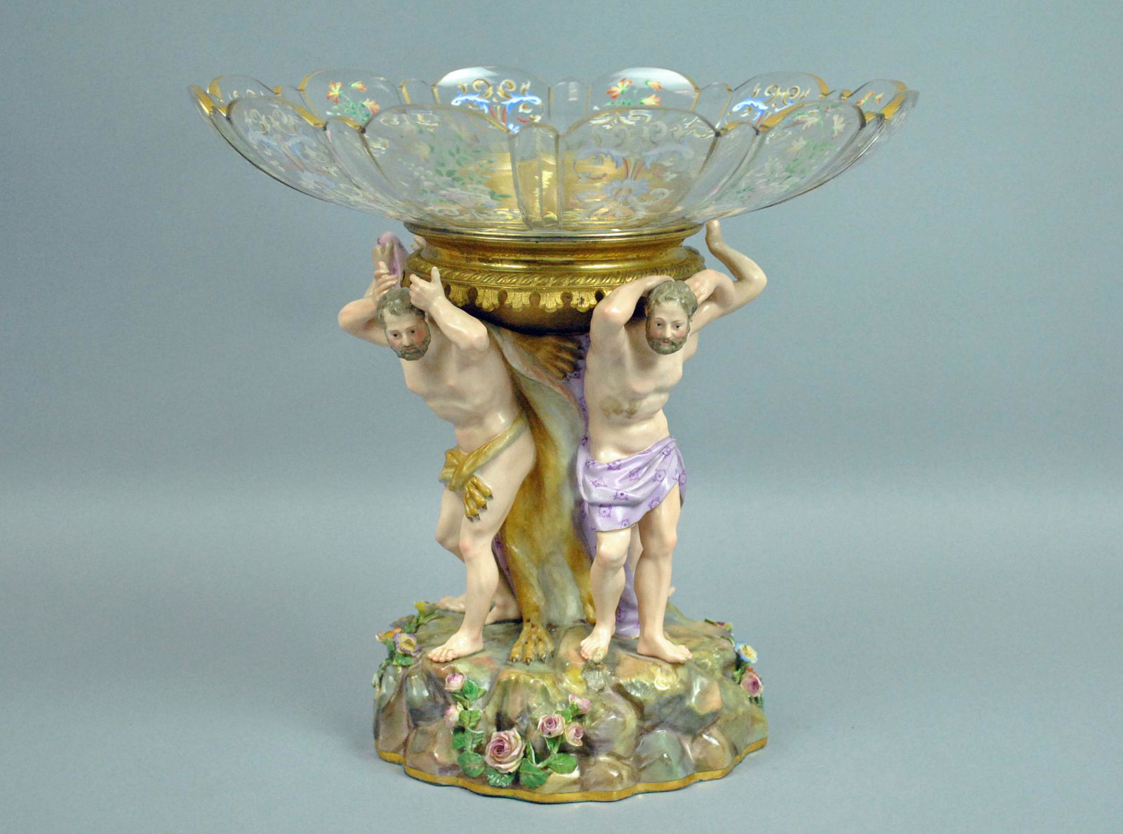 MEISSEN PORCELAIN & CRYSTAL FIGURAL CENTERPIECE (1 of 14)