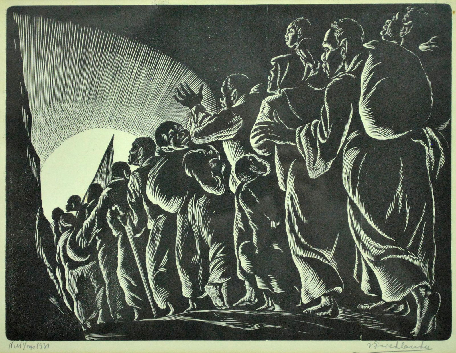 ISAC FRIEDLANDER WOOD ENGRAVING – NEW YORK 1931 (1 of 4)
