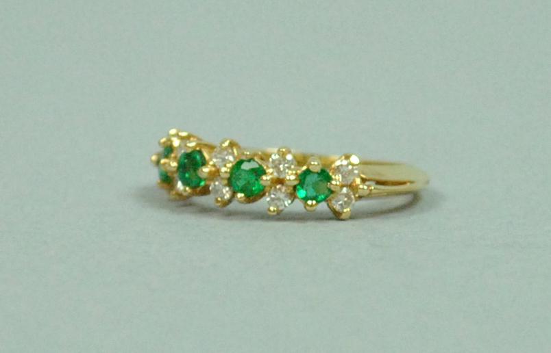 14K EMERALD & DIAMOND RING (1 of 4)