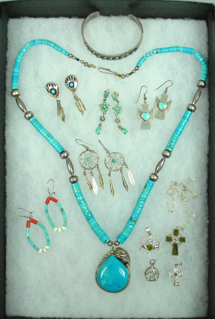 (11) PIECE SILVER JEWELRY GROUP (1 of 4)