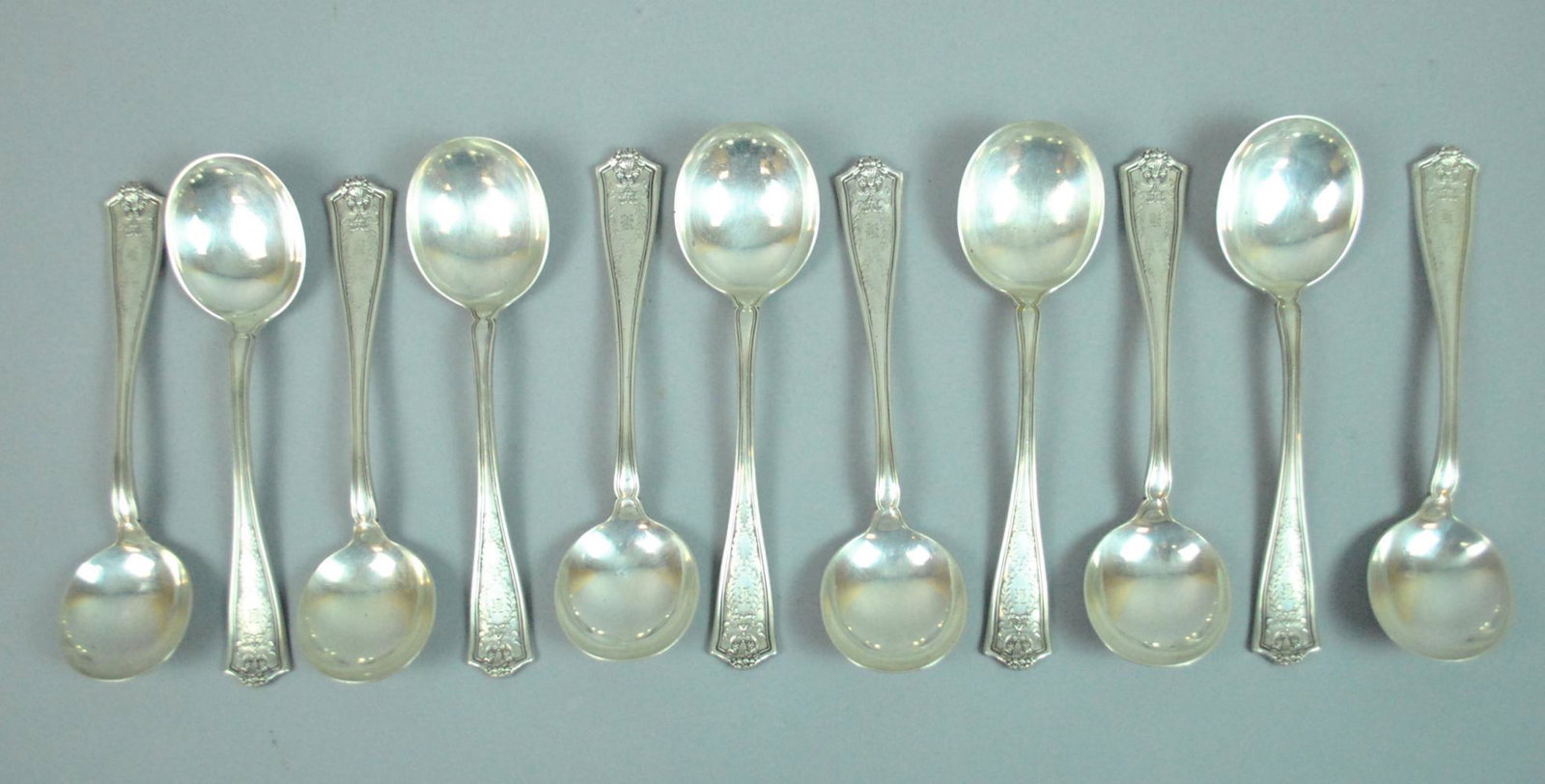 (11) TIFFANY & CO. WINTHROP PATTERN SOUP SPOONS (1 of 2)