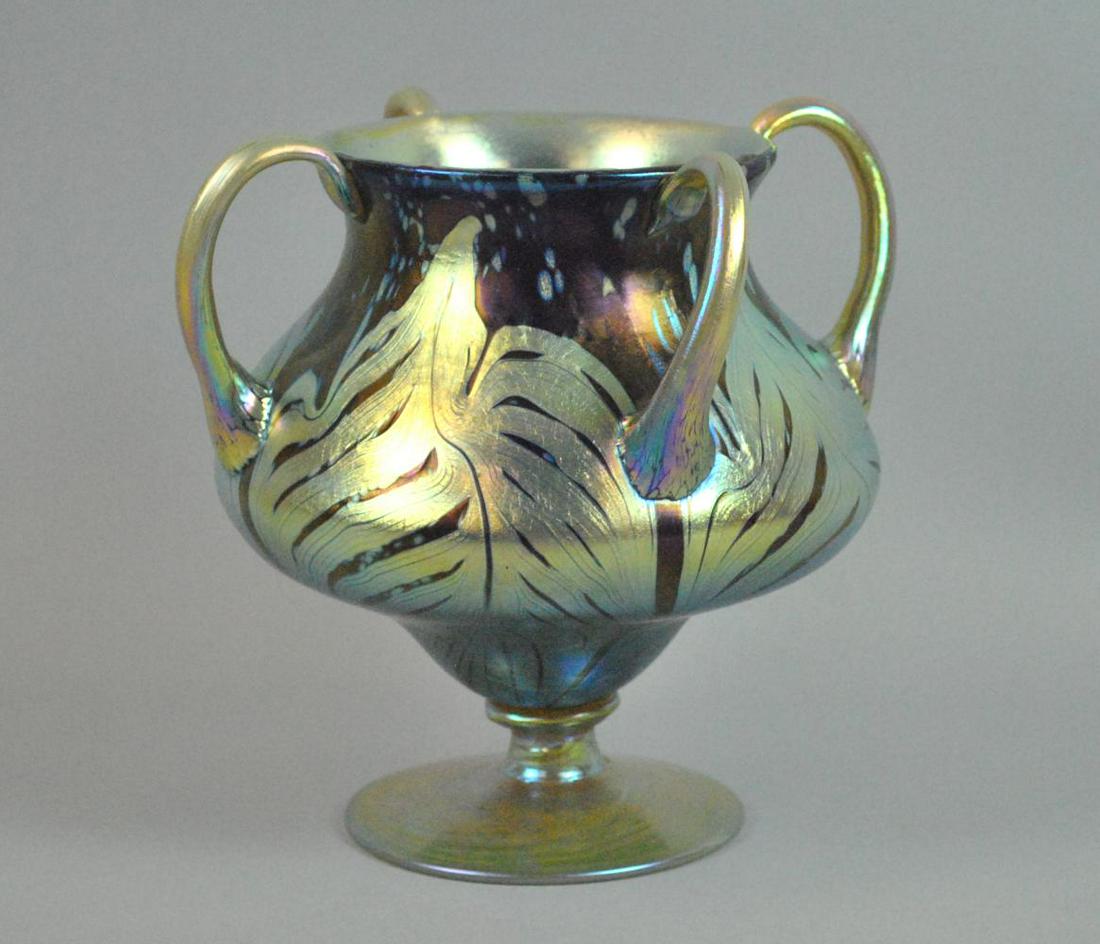 LOETZ ART GLASS 4-HANDLED VASE (1 of 4)