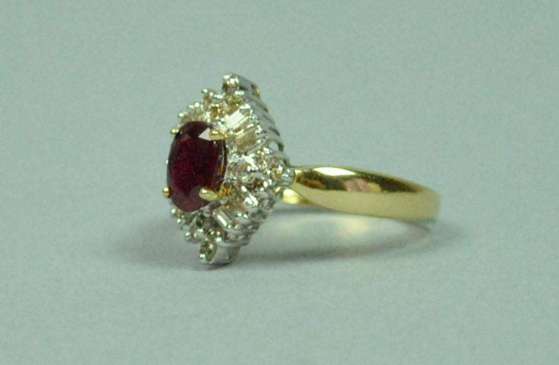 14K RUBY & DIAMOND CLUSTER RING (1 of 4)