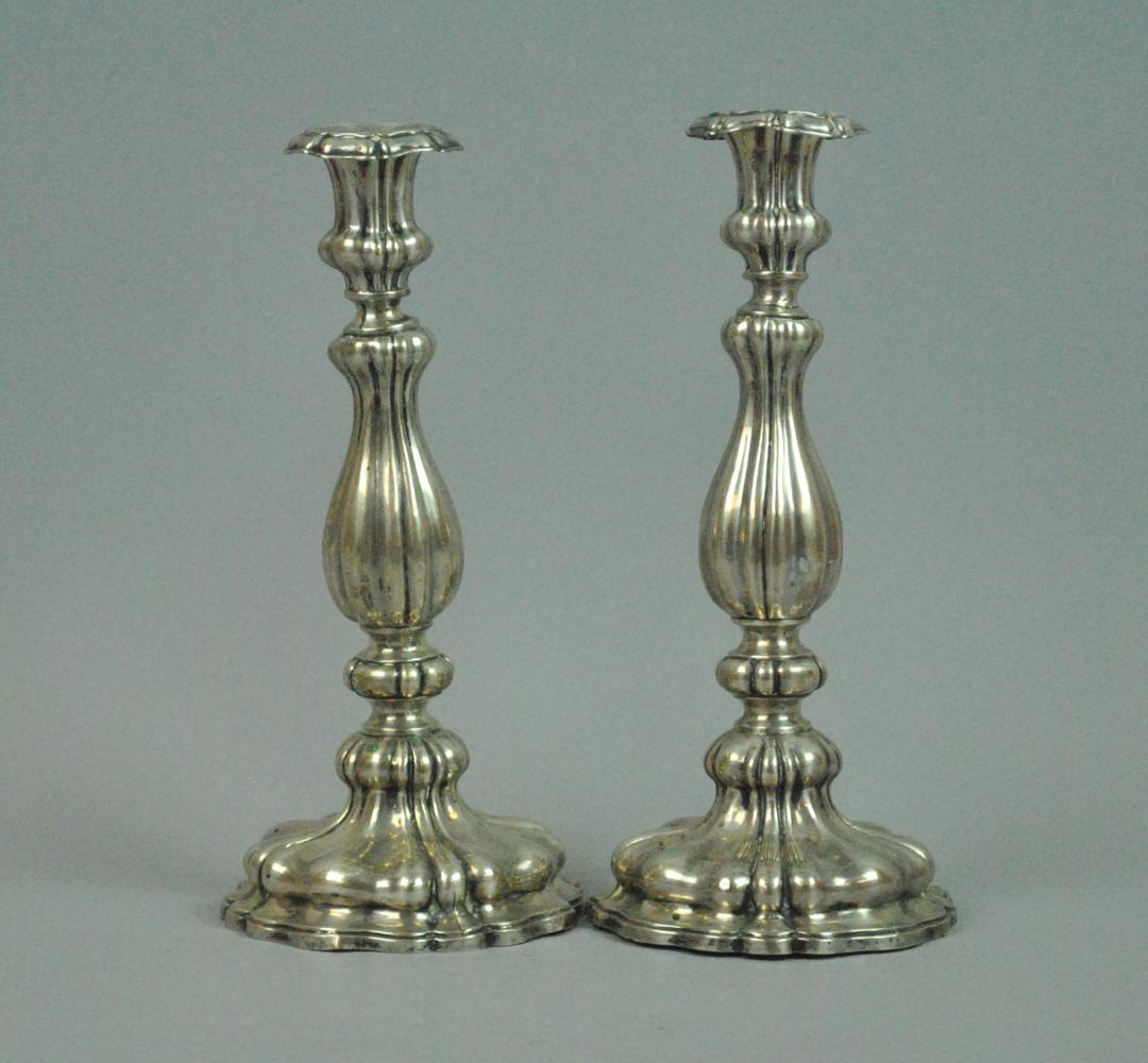 PAIR CONTINENTAL SILVER CANDLESTICKS (1 of 1)