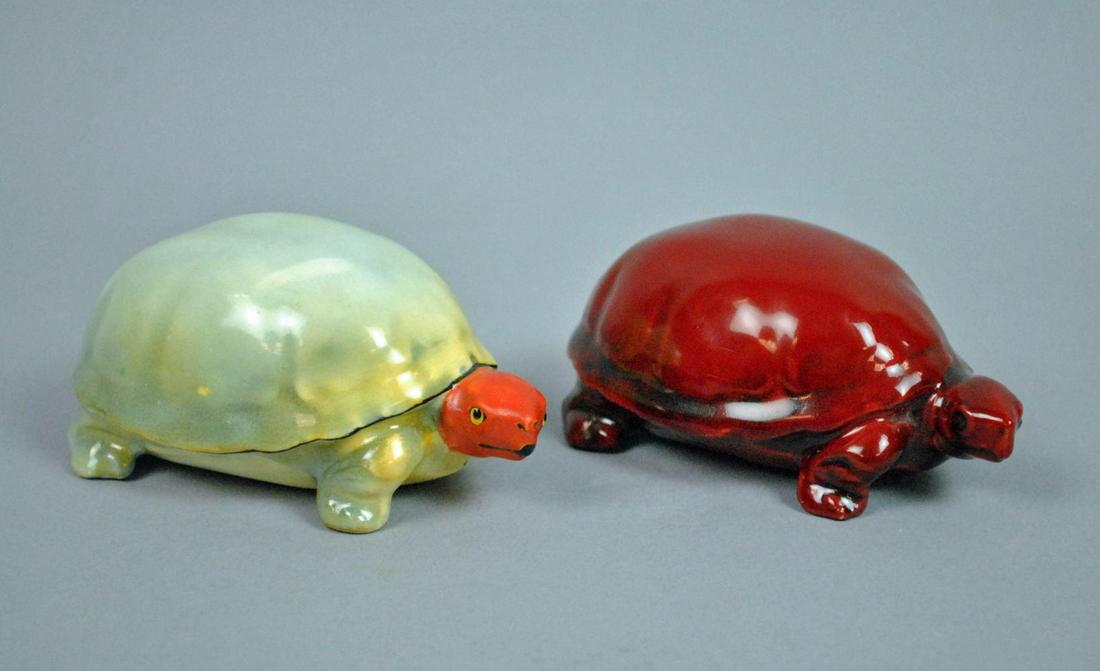 (2) ROYAL DOULTON TORTOISES - FLAMBE & SHOP MODEL (1 of 6)