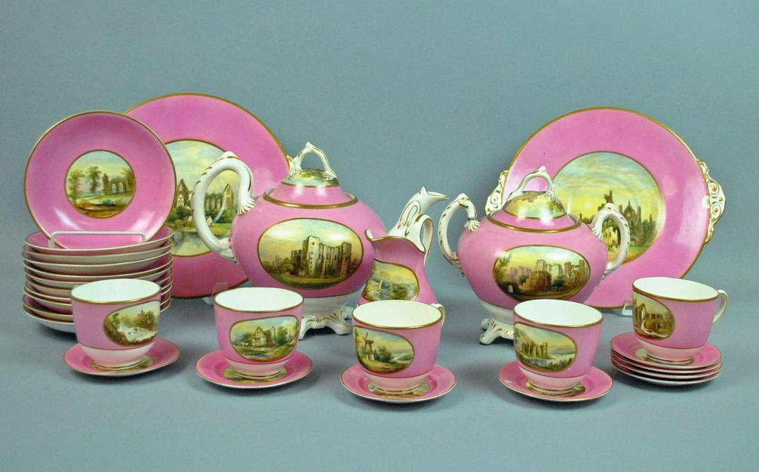 (29) PIECE BRITISH CASTLES PORCELAIN TEA SERVICE (1 of 7)