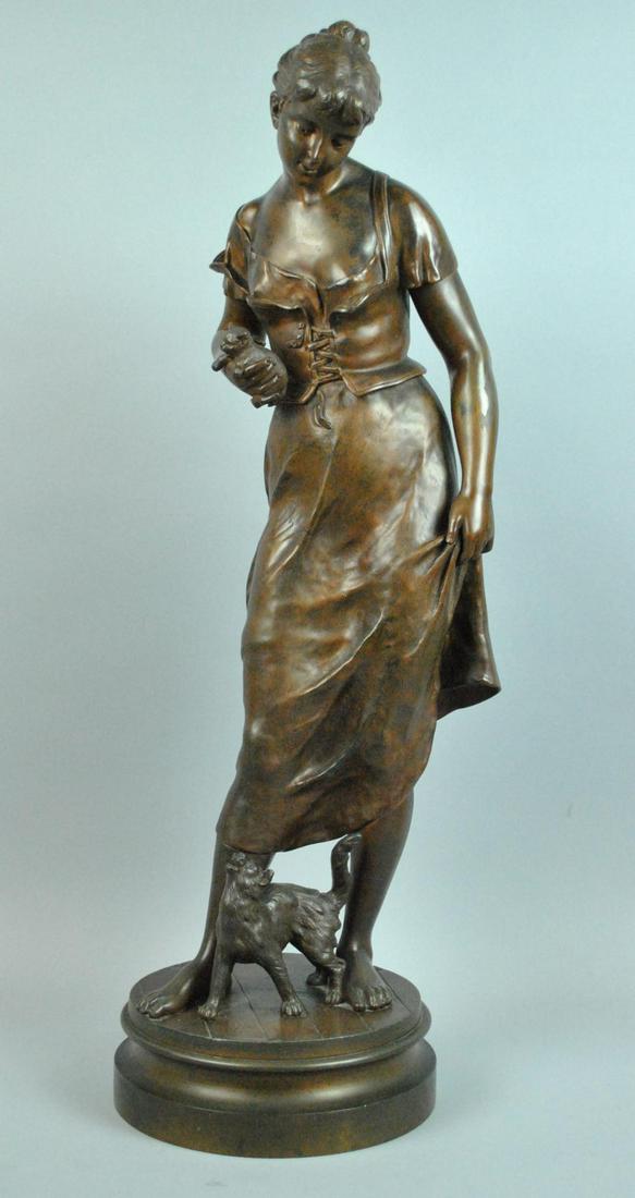 AFTER EMILE CARLIER - BRONZE FIGURAL SCULPTURE (1 of 6)