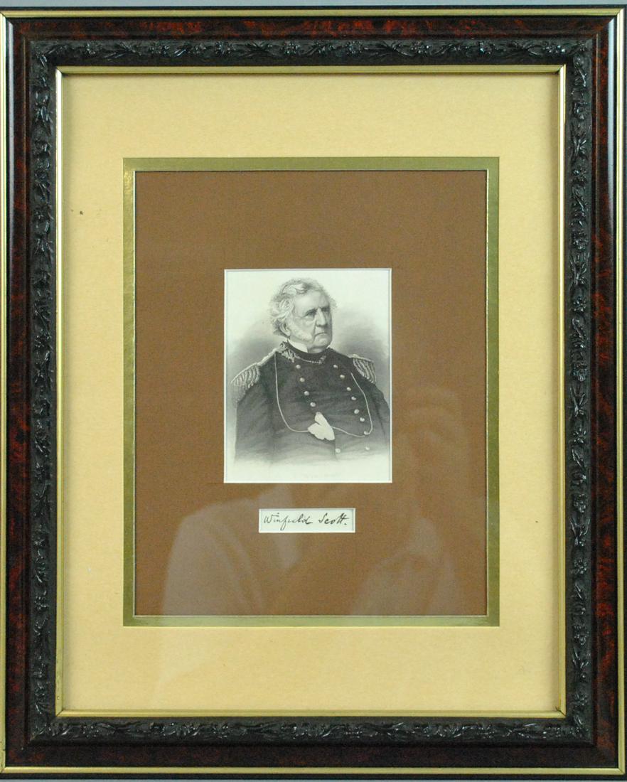 GENERAL WINFIELD SCOTT FRAMED AUTOGRAPH AND IMAGE (1 of 4)