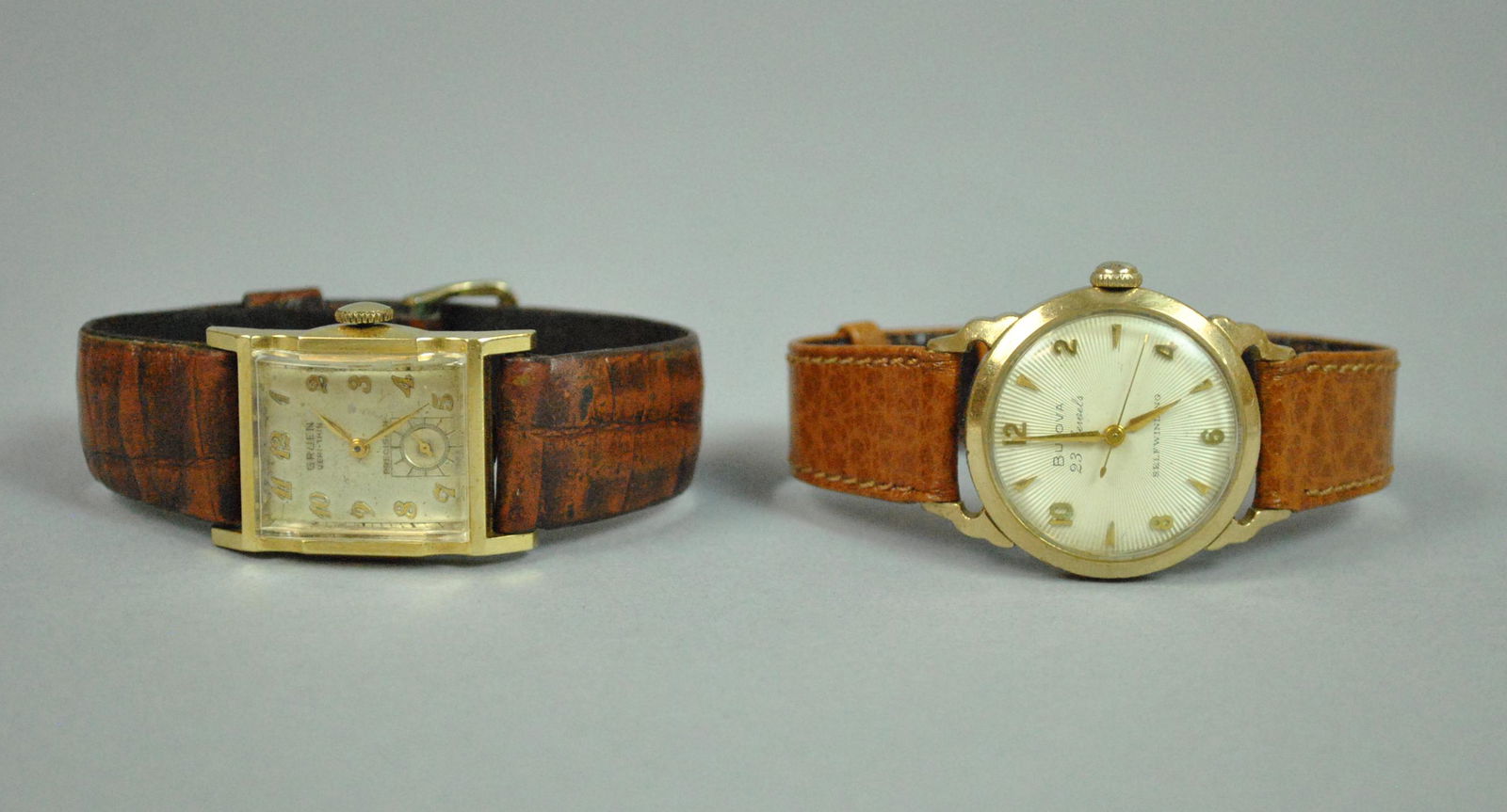 GENTS GRUEN VERI-THIN 14K GOLD CASE WATCH (1 of 5)